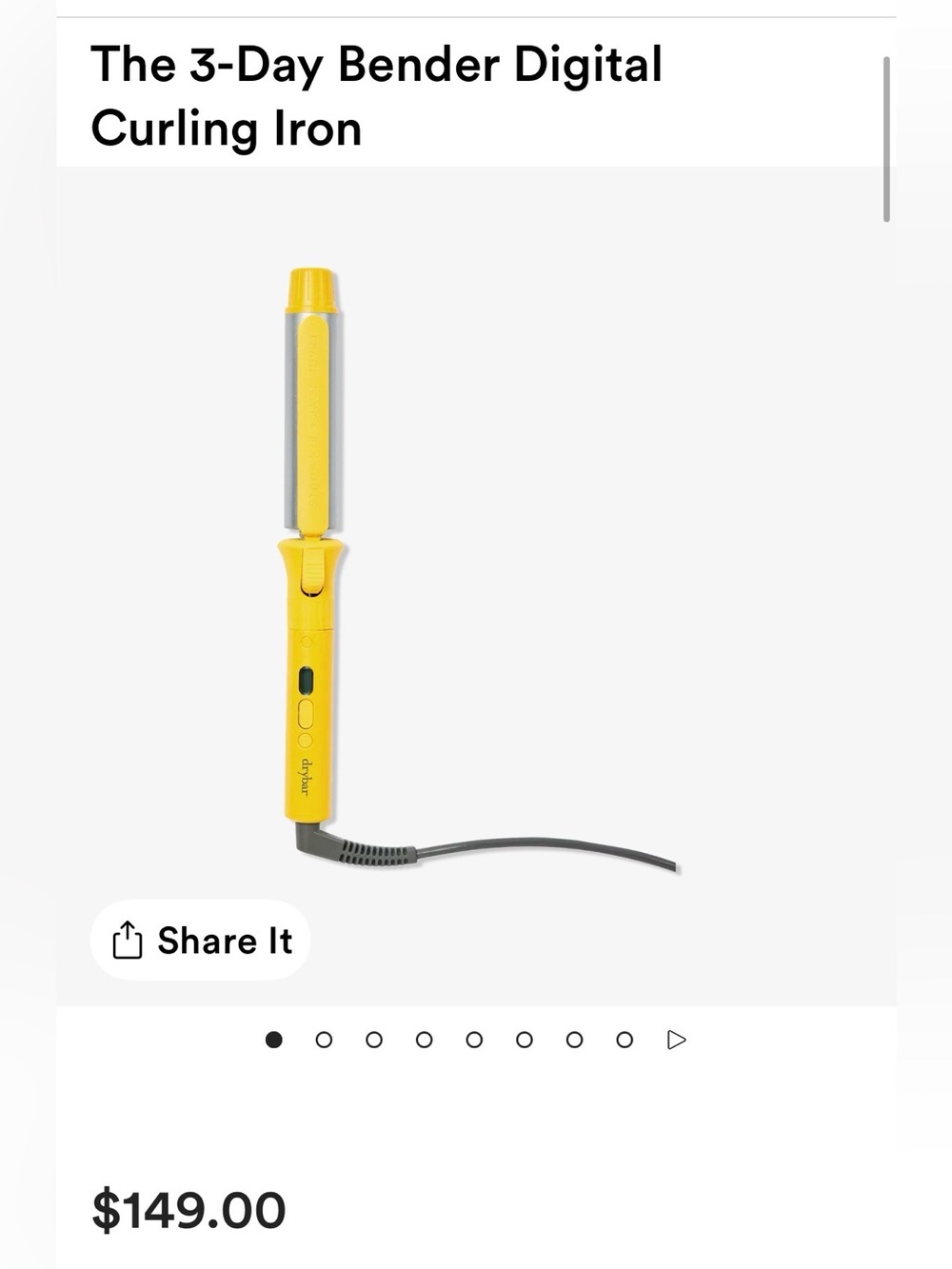 Drybar 3 Day Bender Curling Iron